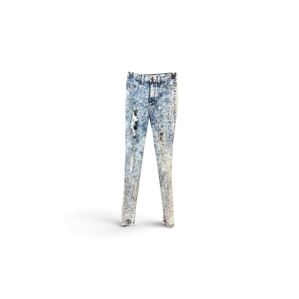 Vibrant MIU Womens‎ Acid Wash Distressed Skinny Jeans Size 5 P132 Made in USA